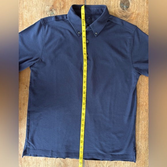 MUJI Men's Medium Navy Polo Knit Shirt - Picture 6 of 8